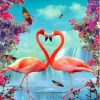 Flamingo Couple Heart Birds Paint By Numbers