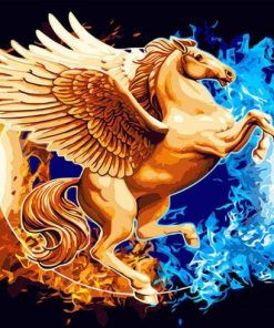 Golden Horse With Wings paint by numbers