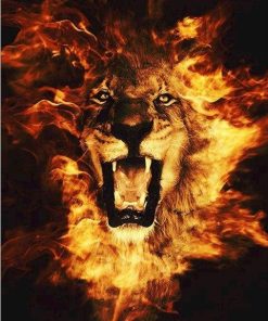 Lion of Fire paint by numbers