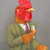 Rooster Wearing a Green Suit NEW Paint By Numbers