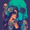 Skull Woman With Her Cat NEW Paint By Numbers