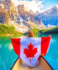 Canada Flag In Banff National Park paint by numbers