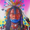 Colorful Amerindian Man paint by numbers