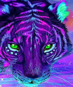 Aesthetic Purple Tiger Paint by numbers