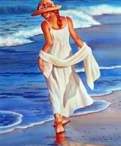 Lady On The Beach Paint by numbers