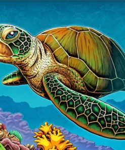 Loggerhead Sea Turtle Paint by numbers