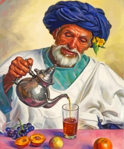 Old-moroccan-man-pouring-mint-tea-paint-by-numbers