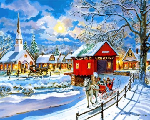 Snow Winter Country Paint by numbers