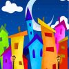 Colorful Buildings Art Paint by numbers