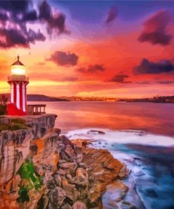 Hornby Lighthouse At Sunset paint by numbers