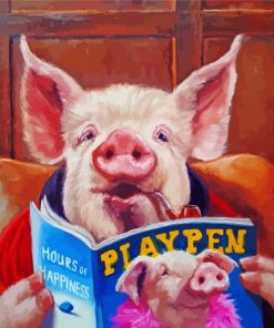 pig-reading-a-magazine-paint-by-numbers