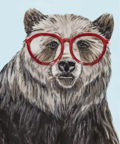 Bear With Glasses Paint by numbers