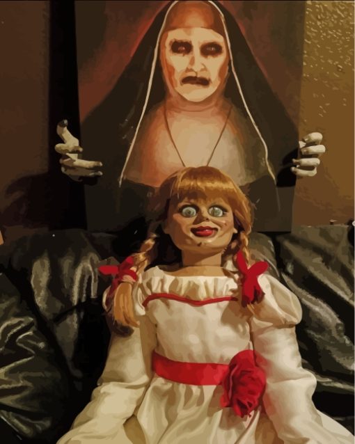 Creepy Annabelle Doll Paint by numbers