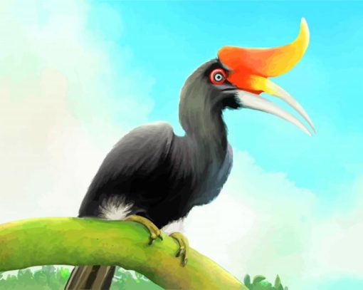 Hornbill Bird Paint by numbers