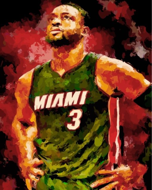 abstract-Miami-Heat-player-paint-by-numbers