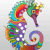 Colorful Seahorse Paint by numbers