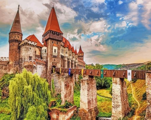 Romania Hunyad Castle Paint by numbers