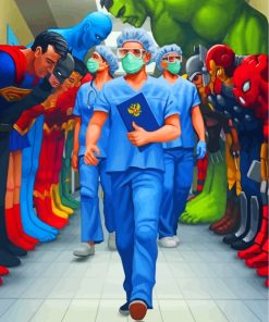 superheroes-bowing-to-nurses-paint-by-numbers