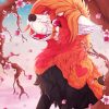 Adorable Foxes And Sakura Paint By Number