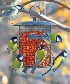 Cute Birds Feeder Paint By Number