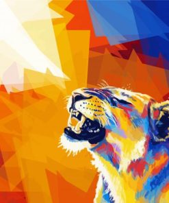 Colorful Lioness Art Paint By Number