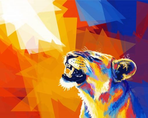 Colorful Lioness Art Paint By Number