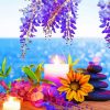 Beach Flowers And Candles Paint By Number