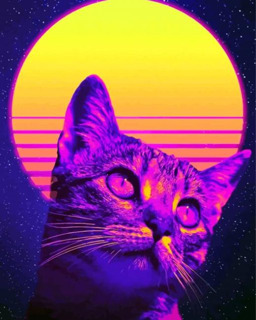 Cute Retro Cat Paint By Number