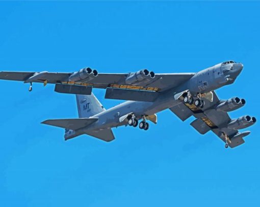 Grey Flying Boeing B52 Paint By Number