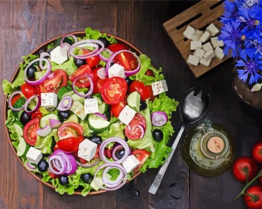 Healthy Greek Salade Paint By Number