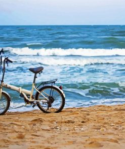 Old Bicycle On Beach Paint By Number