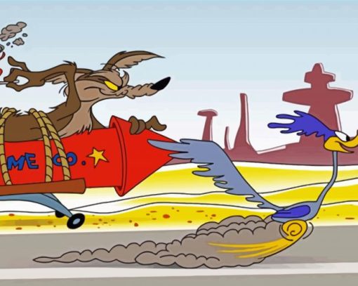 Roadrunner And Coyote Paint By Number