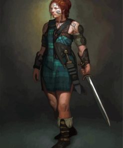 Scottish Woman Warrior Paint By Number