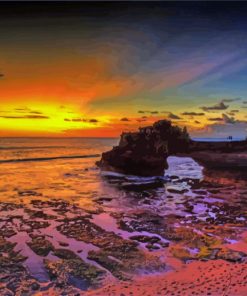 Tanah Lot Beach Paint By Number