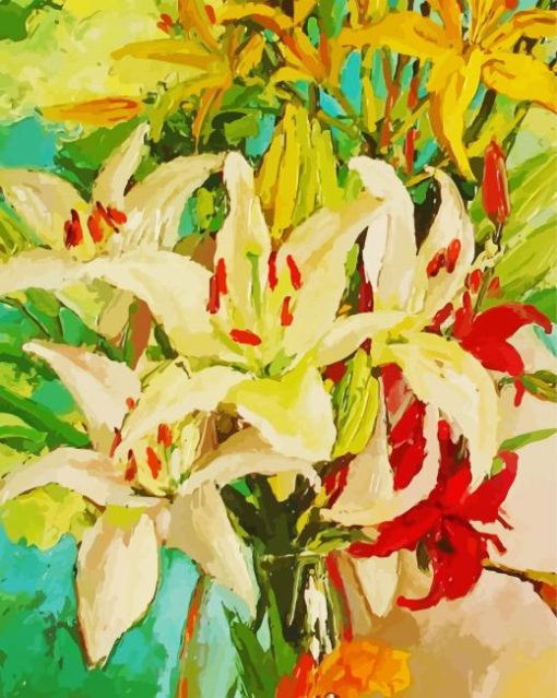 Artistic Lilies Flowers Paint By Numbers