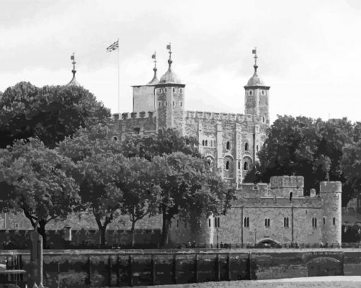 Monochrome Tower Of London Paint By Number