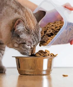 Adorable Cat Eating Paint By Number