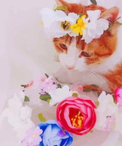 Flowering Cat Crown Paint By Number