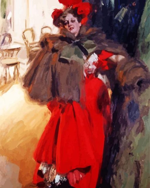 Lady In Red Andres Zorn Paint By Numbers