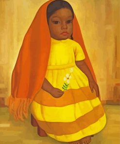 Little Girl In Yellow Paint By Number