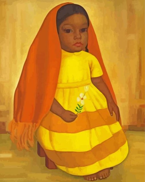 Little Girl In Yellow Paint By Number