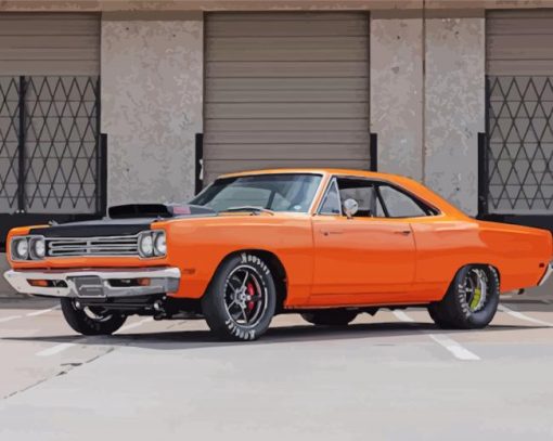 Orange 1969 Plymouth Paint By Number