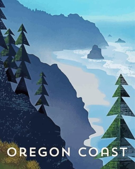 Oregon Coast Illustration Paint By Number