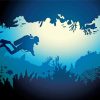 Scuba Diving Silhouette Paint By Number