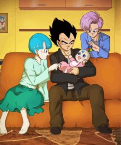 Vegeta And Bulma And Trunks Paint By Number