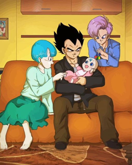 Vegeta And Bulma And Trunks Paint By Number