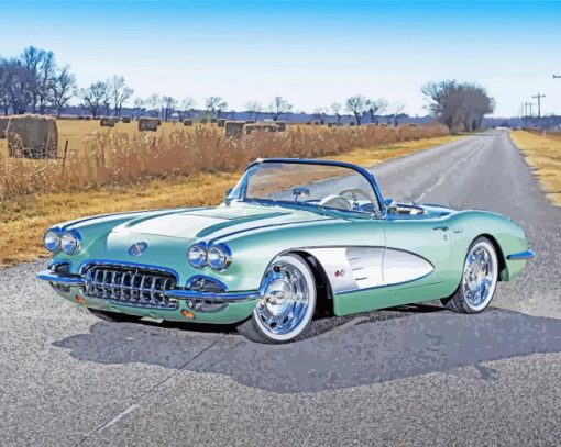 58 Chevrolet Corvette Car Paint By Number