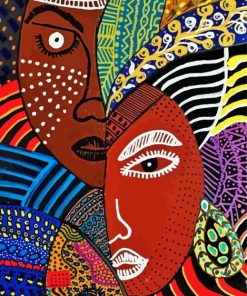 African Faces Abstract Paint By Number