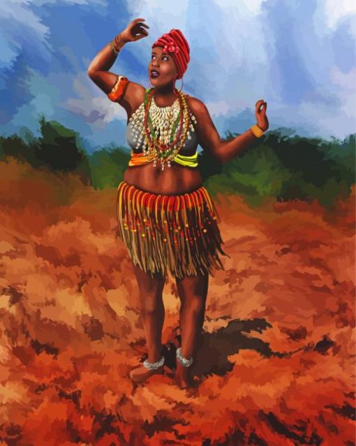 African Lady Dancing Paint By Number