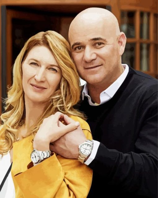 Andre Agassi And His Wife Paint By Number